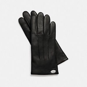 Black Leather Coach Gloves